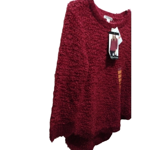NWT John Paul Richard Red Hi-Lo Popcorn Sweater Super Soft Sized M - Picture 4 of 8